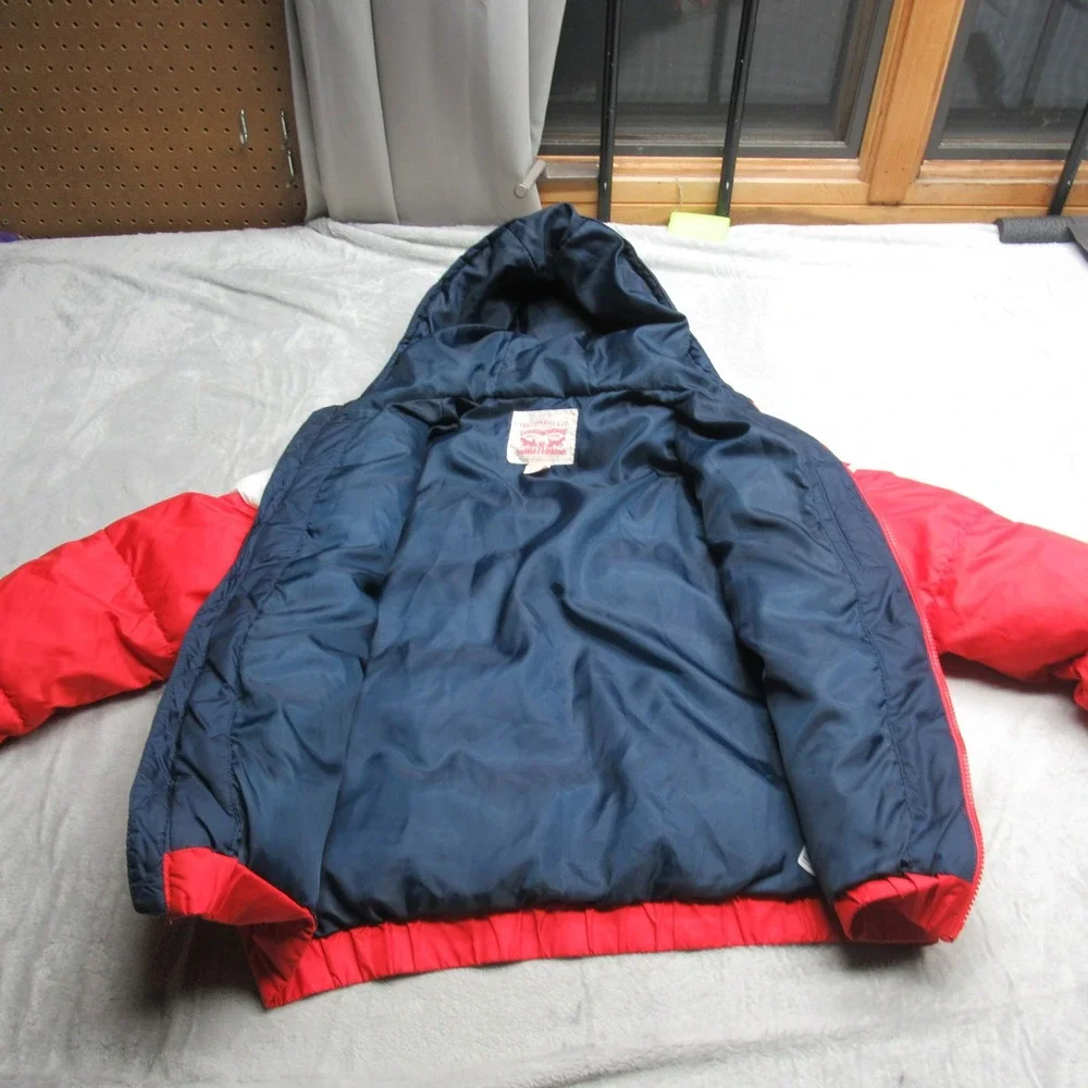Levis Jacket‎ Youth Large 12-13 Yrs Blue Red THICK Winter Hood Insulated Puffer